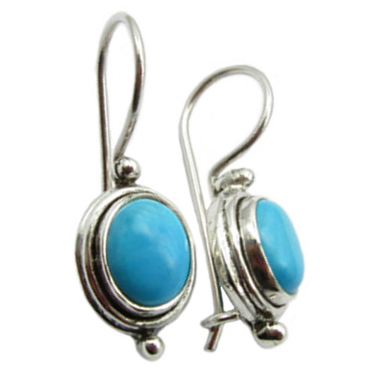 Boucles d’oreilles turquoise en argent massif 925