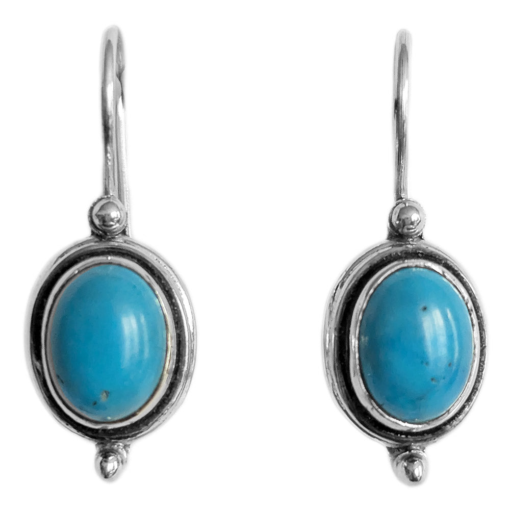 Boucles d’oreilles turquoise en argent massif 925