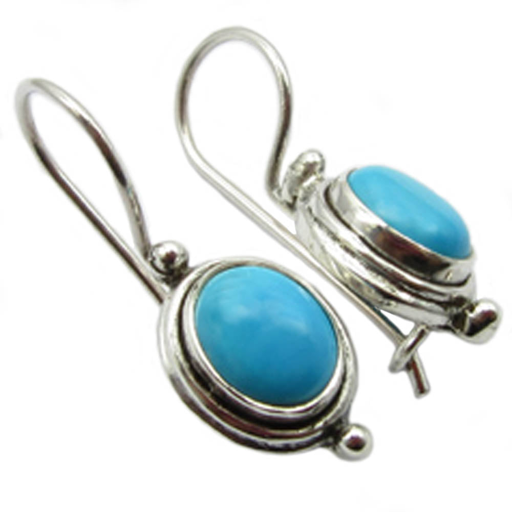 Boucles d’oreilles turquoise en argent massif 925