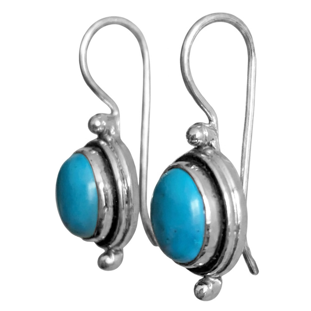 Boucles d’oreilles turquoise en argent massif 925