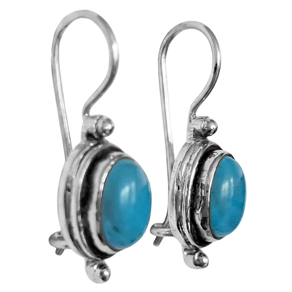 Boucles d’oreilles turquoise en argent massif 925
