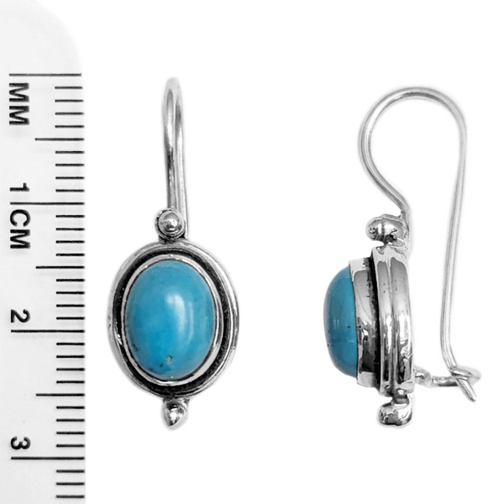 Boucles d’oreilles turquoise en argent massif 925