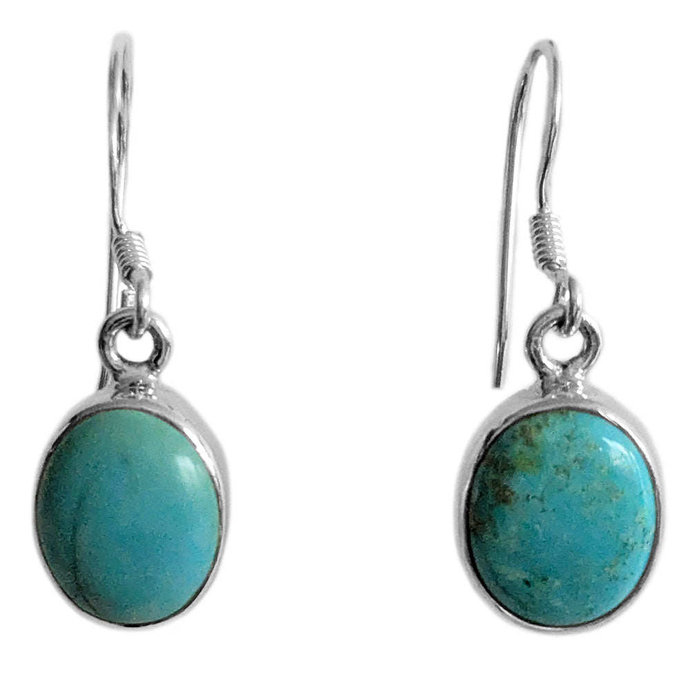Boucles d’oreilles pendantes turquoise en argent massif 925