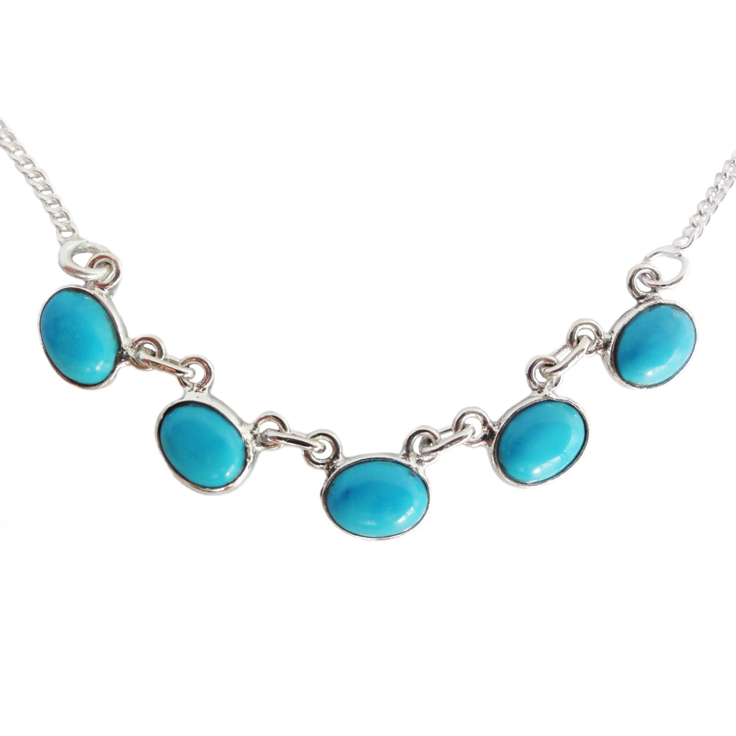 Collier turquoise en argent massif 925