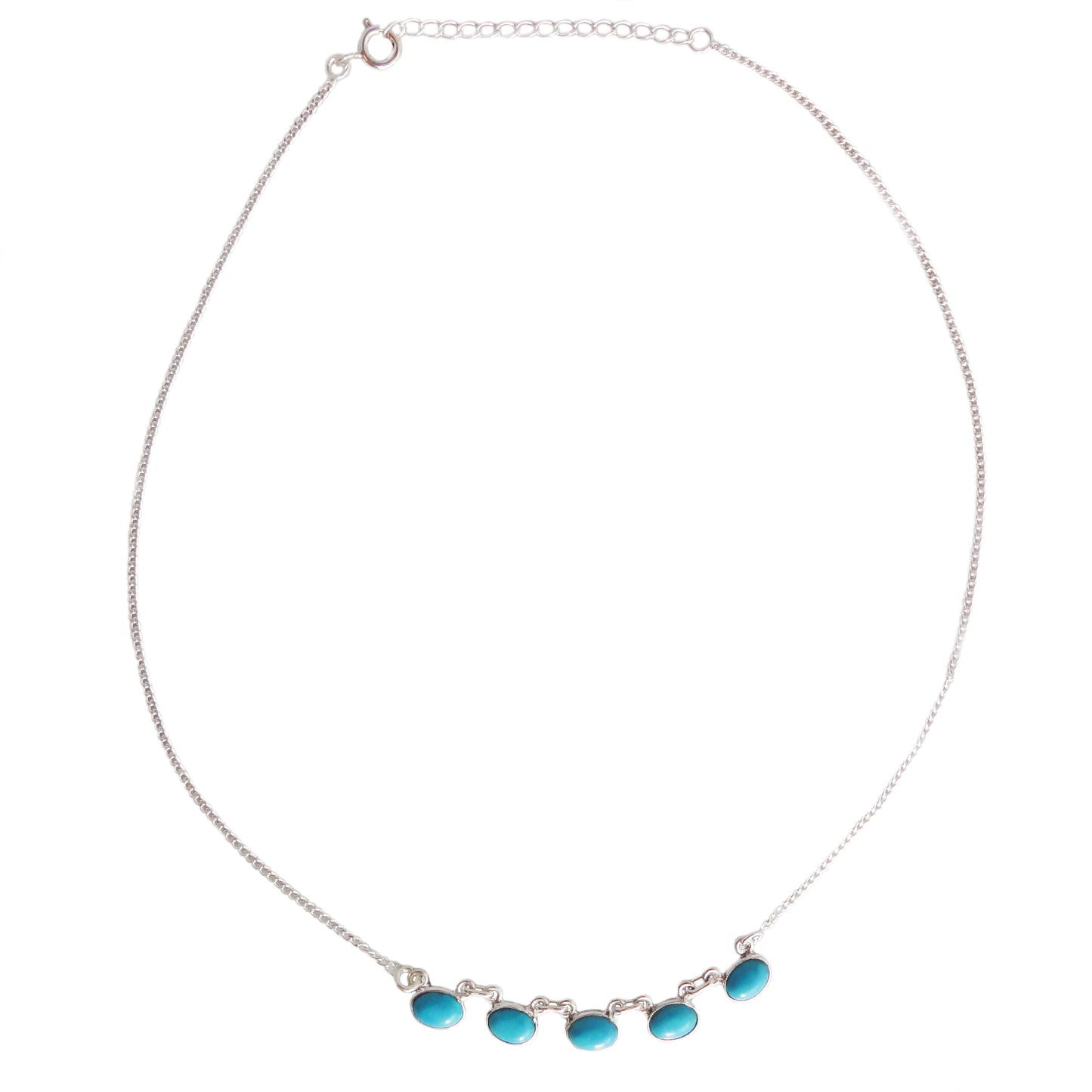 Collier turquoise en argent massif 925