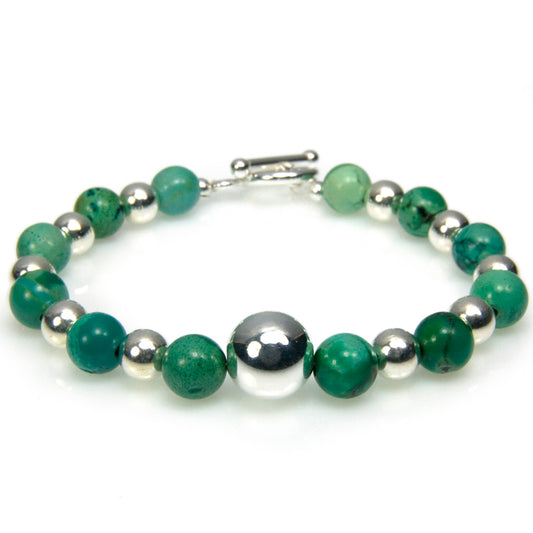 Bracelet turquoise et argent massif 925