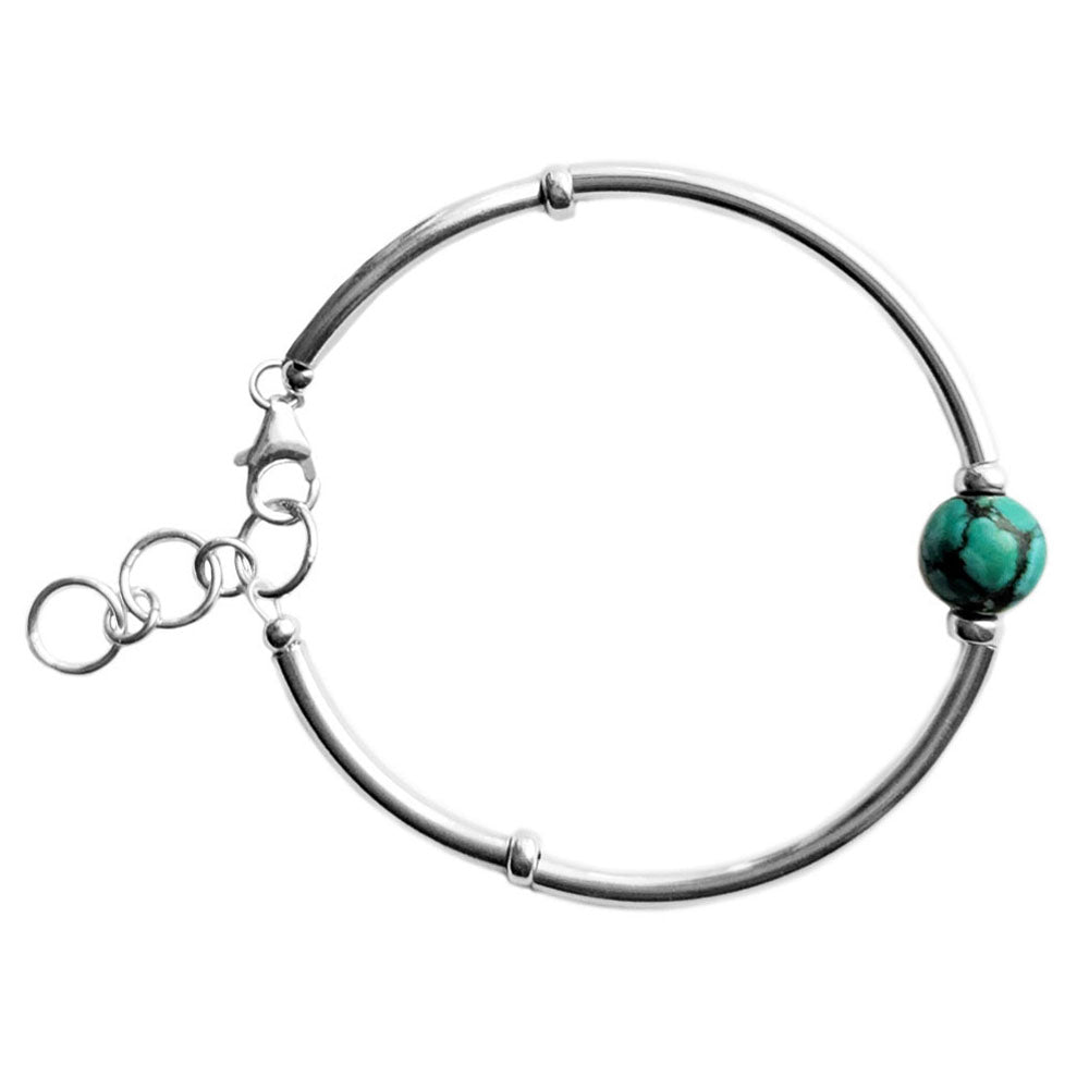 Bracelet turquoise en argent massif 925