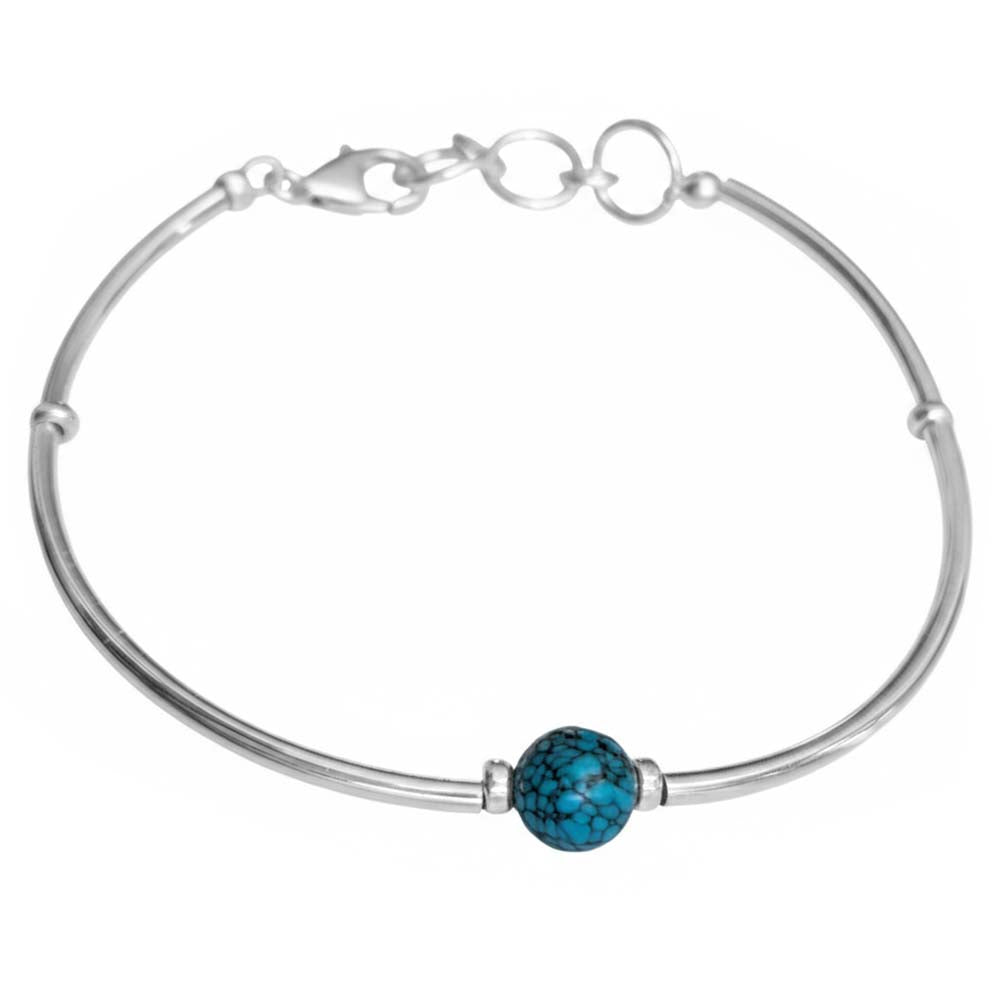 Bracelet turquoise en argent massif 925