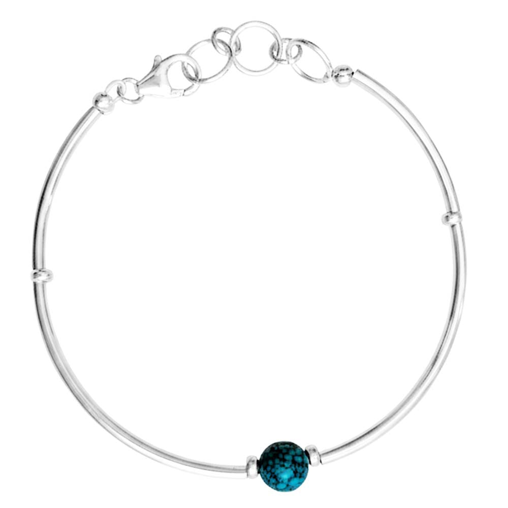 Bracelet turquoise en argent massif 925