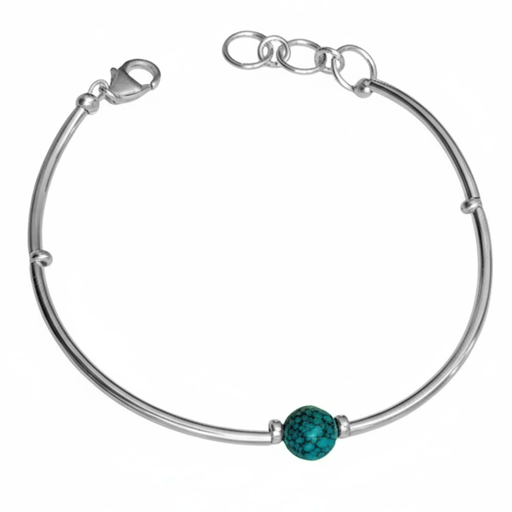 Bracelet turquoise en argent massif 925