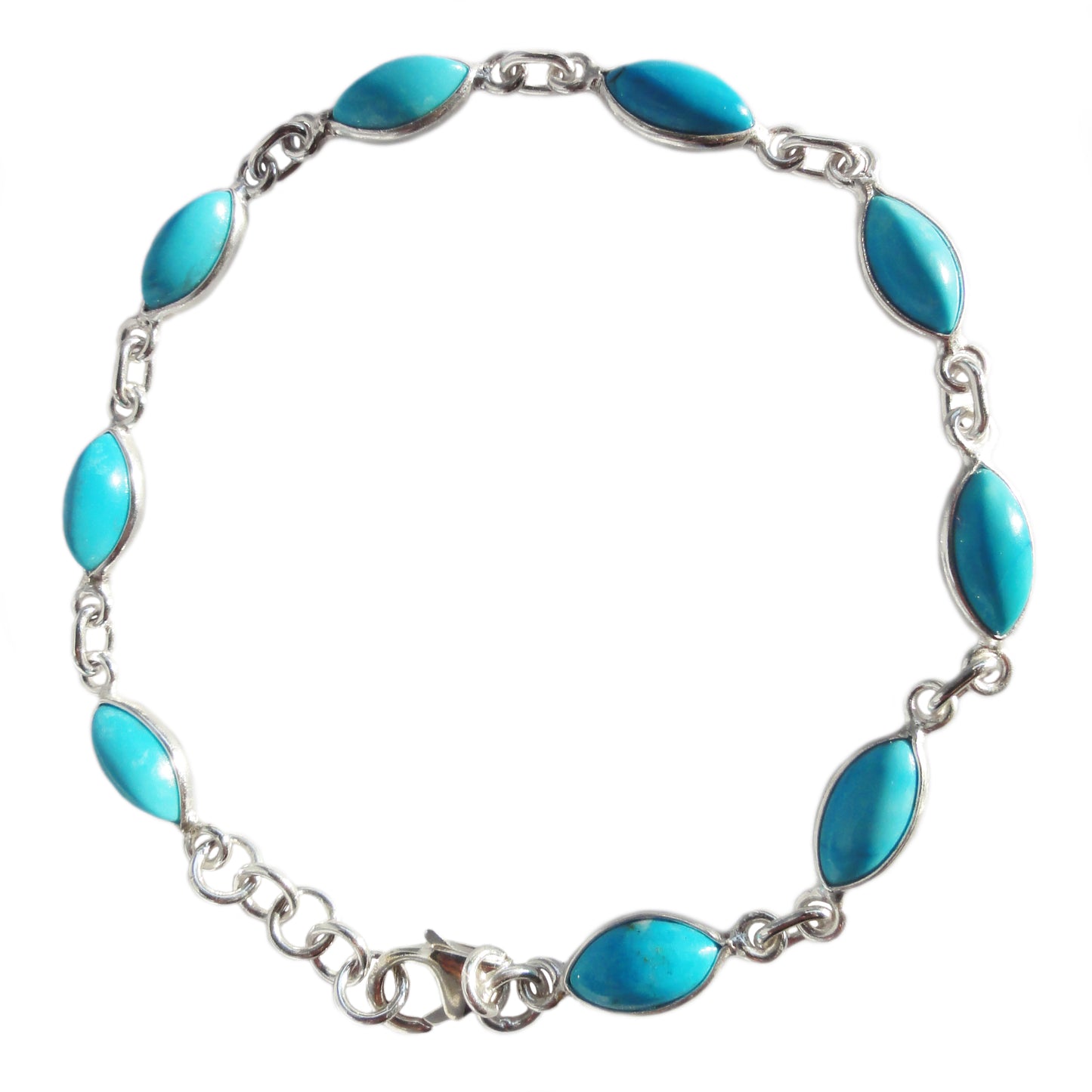 Bracelet turquoise en argent massif 925