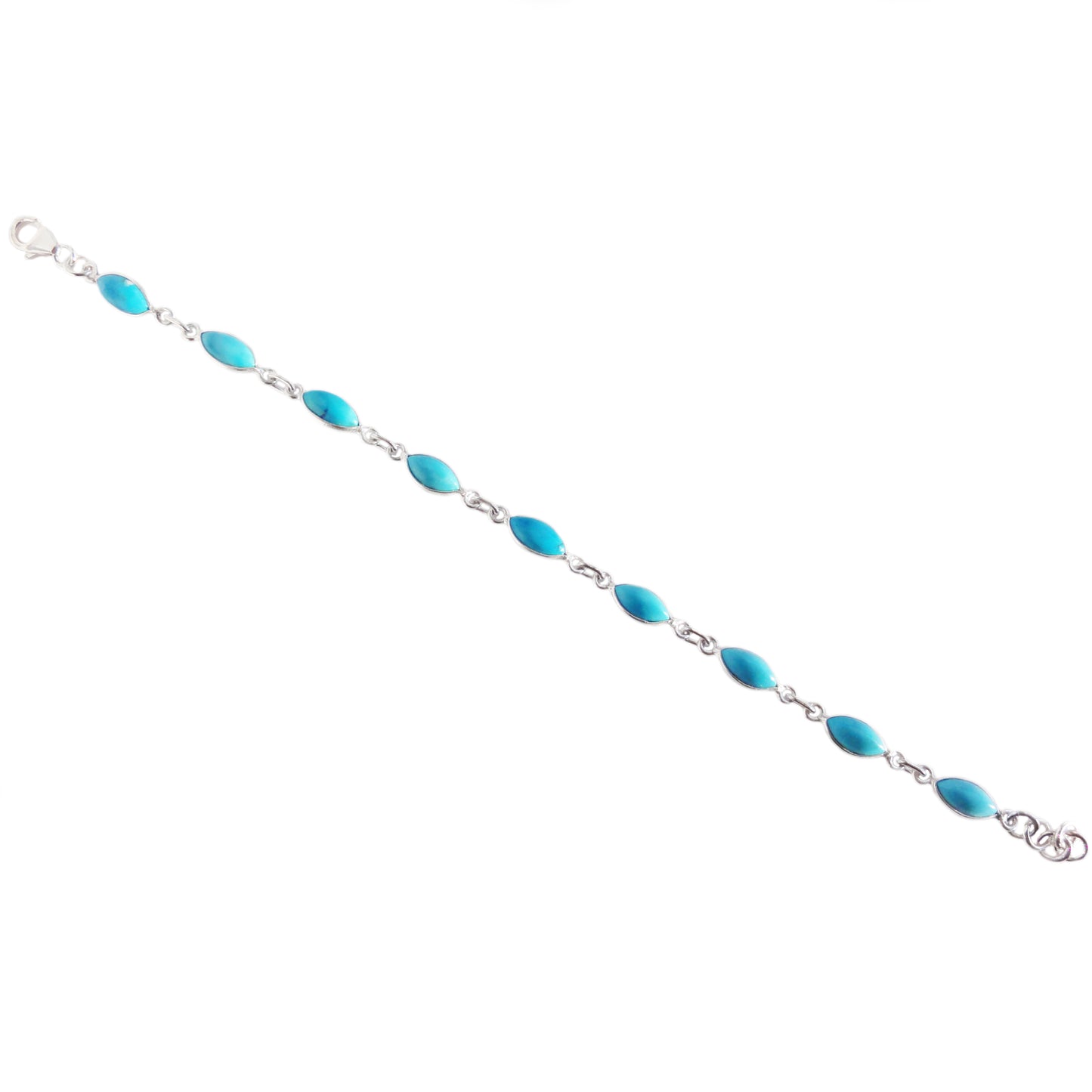 Bracelet turquoise en argent massif 925