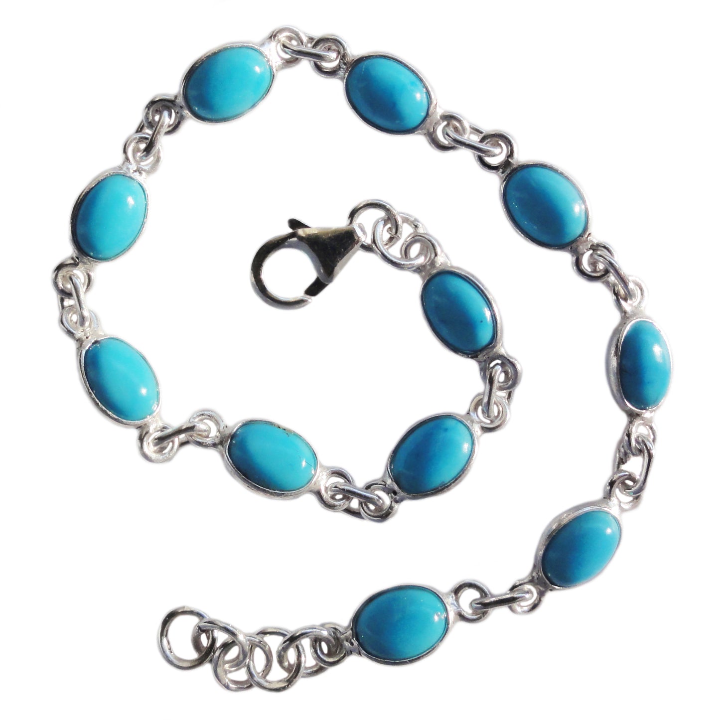 Bracelet turquoise en argent massif 925