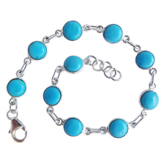 Bracelet turquoise en argent massif 925