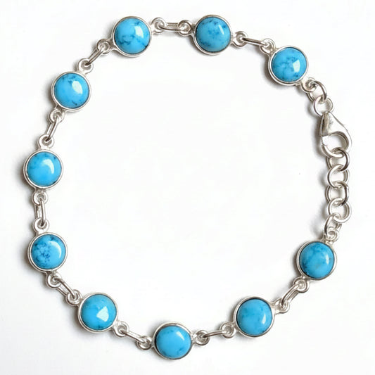 Bracelet turquoise en argent massif 925