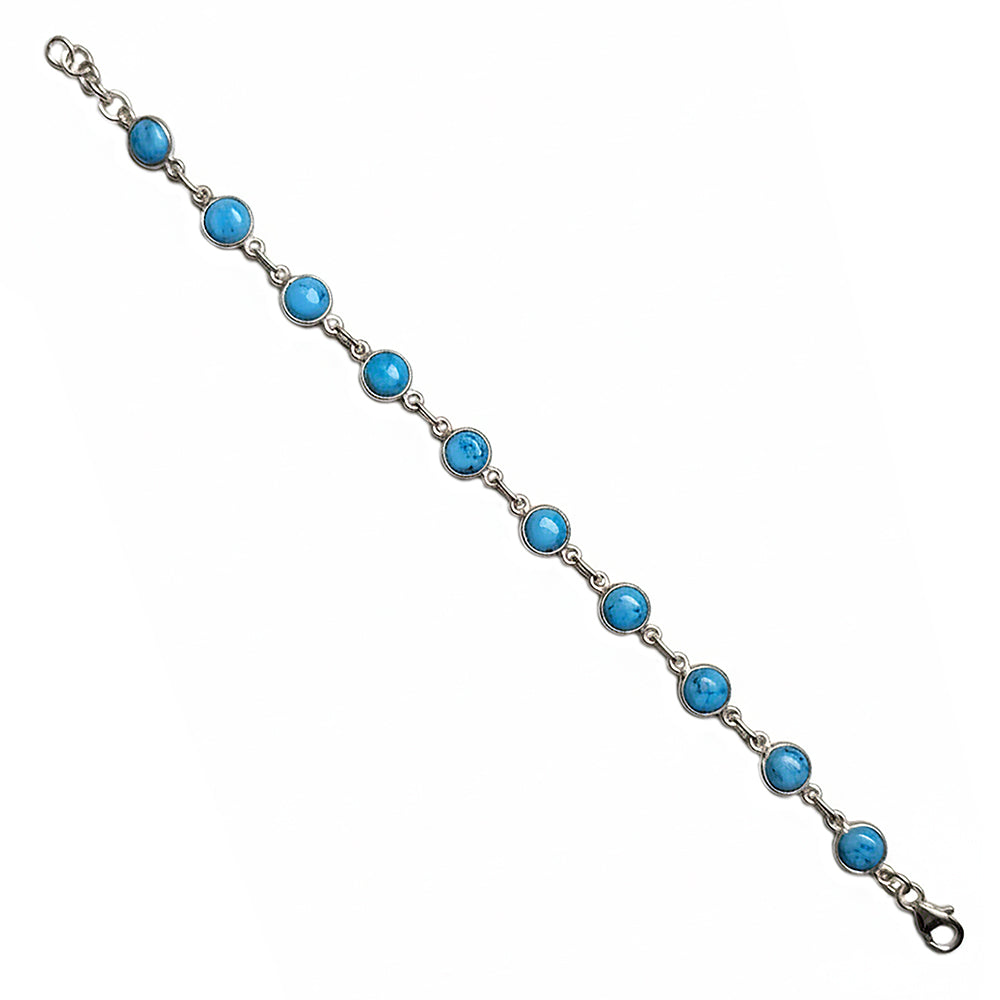 Bracelet turquoise en argent massif 925