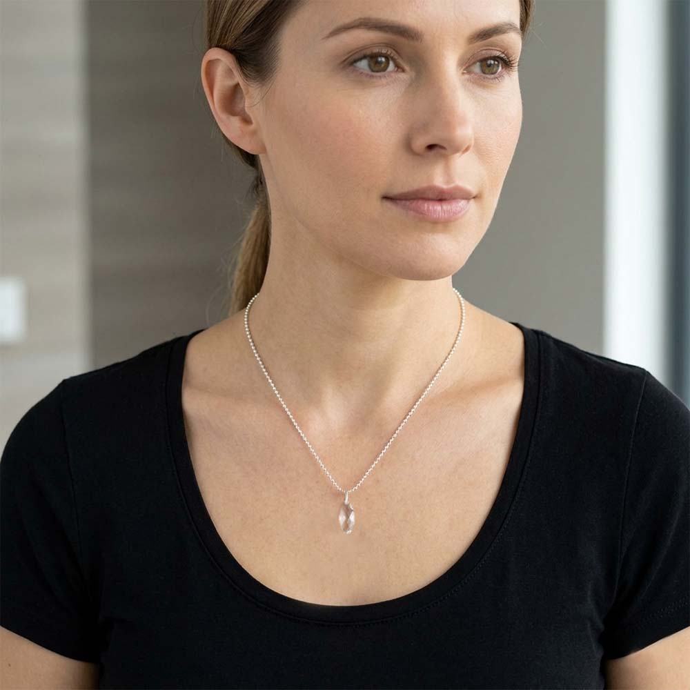 Pendentif cristal en argent massif 925
