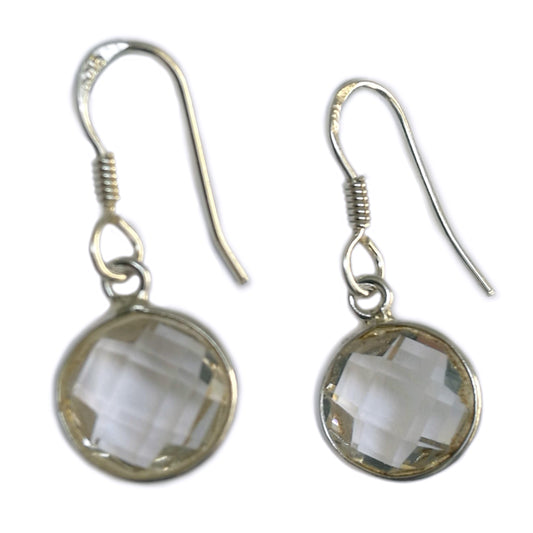 Boucles d’oreilles cristal de roche en argent massif 925