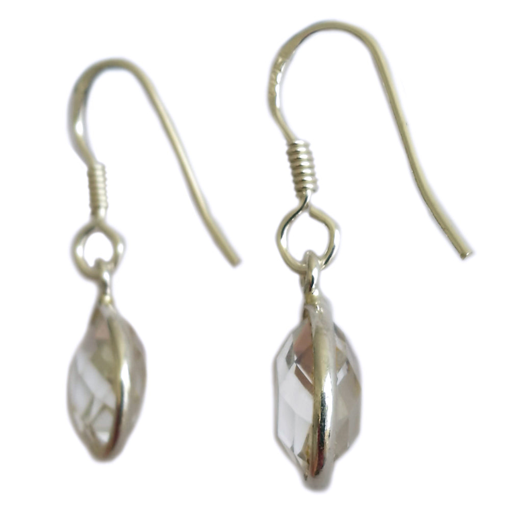 Boucles d’oreilles cristal de roche en argent massif 925