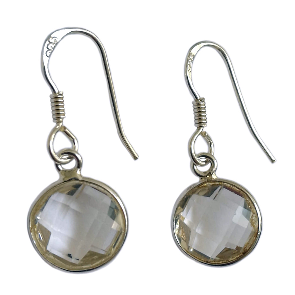 Boucles d’oreilles cristal de roche en argent massif 925