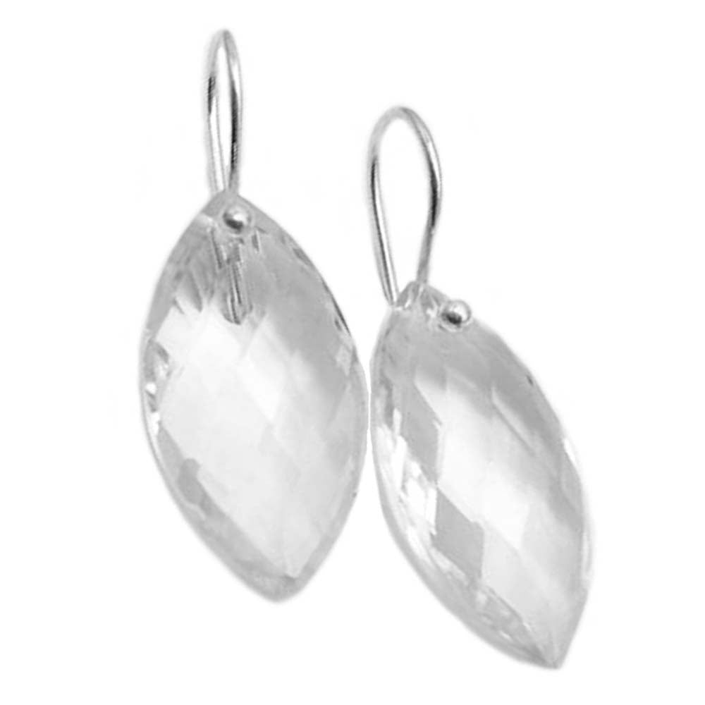 Boucles d’oreilles pendantes cristal en argent massif 925