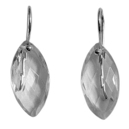 Boucles d’oreilles pendantes cristal en argent massif 925