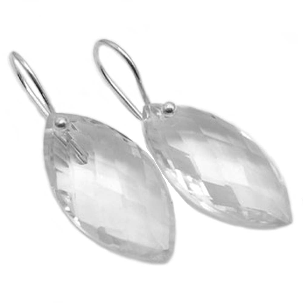 Boucles d’oreilles pendantes cristal en argent massif 925