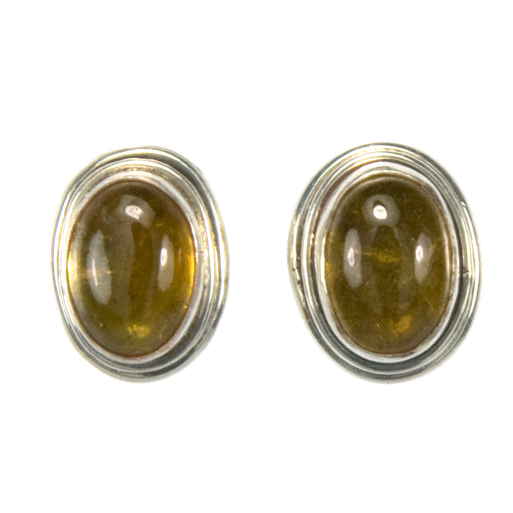 Clous d’oreilles tourmaline jaune en argent massif 925