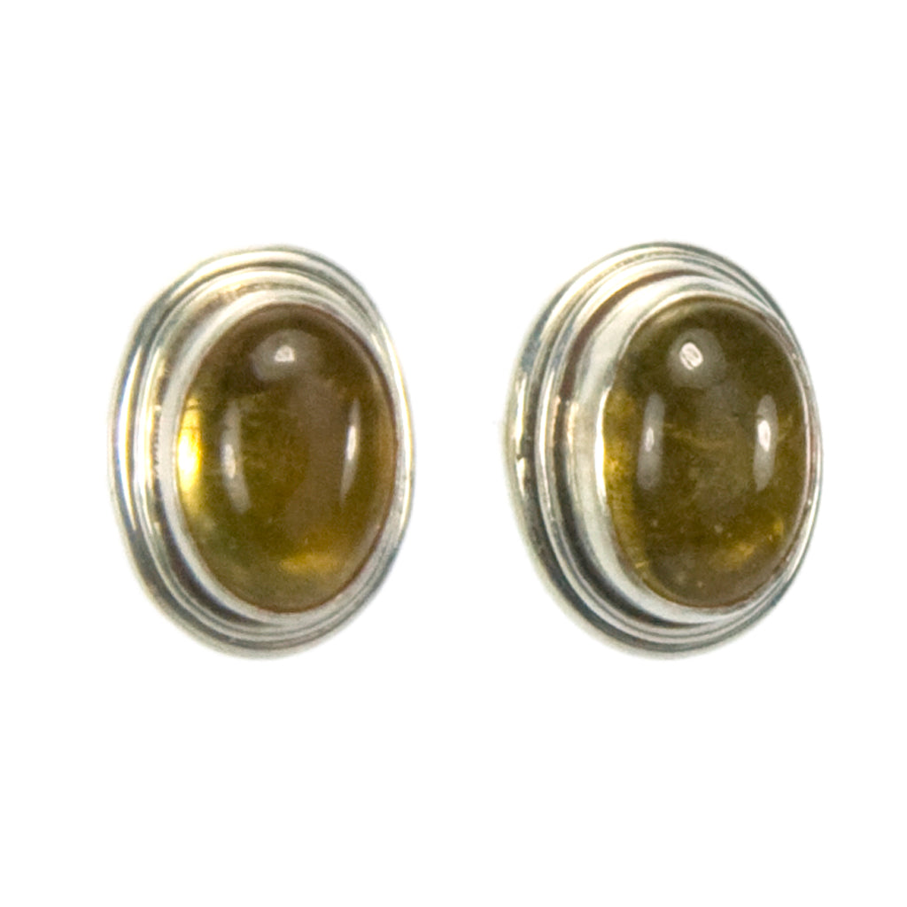 Clous d’oreilles tourmaline jaune en argent massif 925