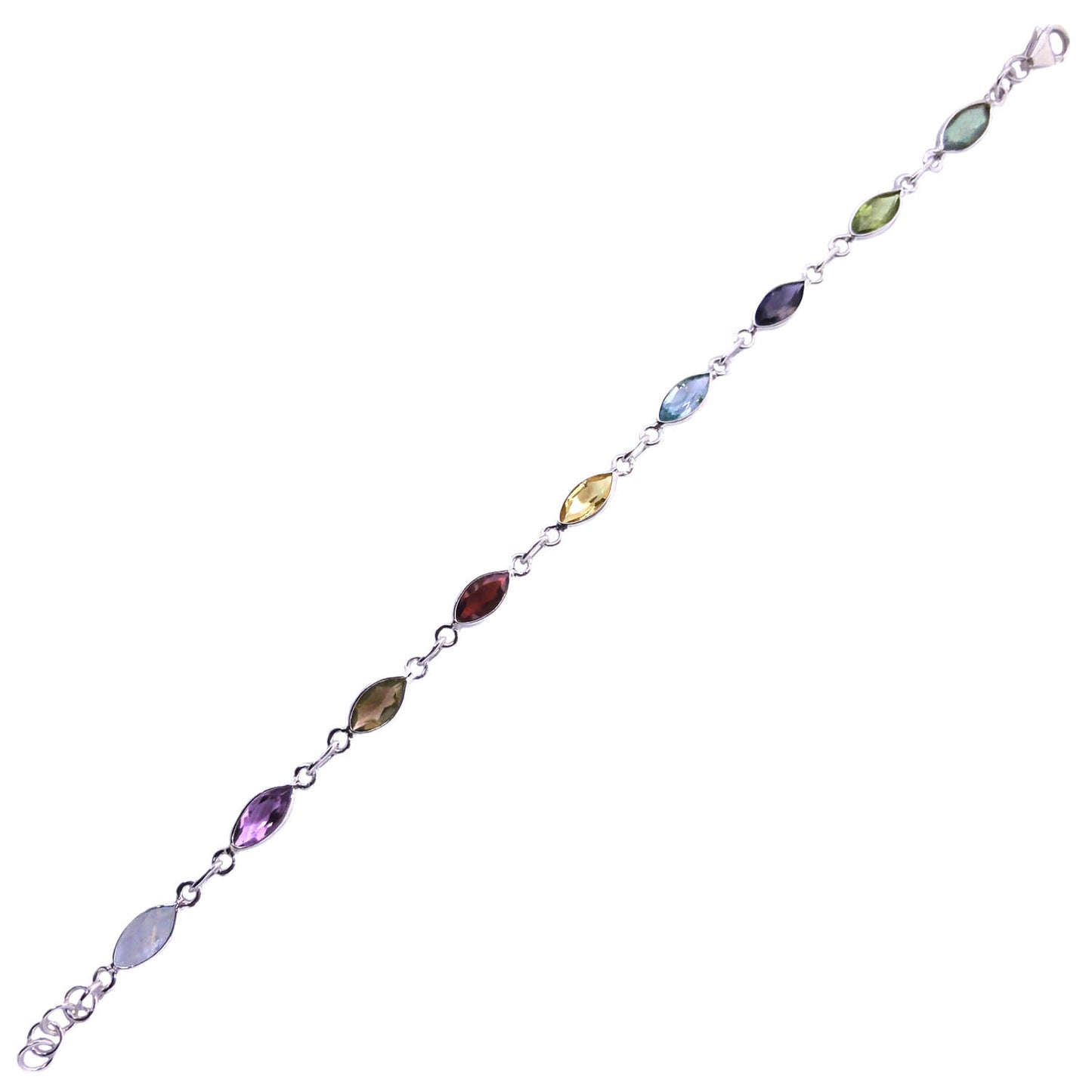 Bracelet multi pierres en argent massif 925