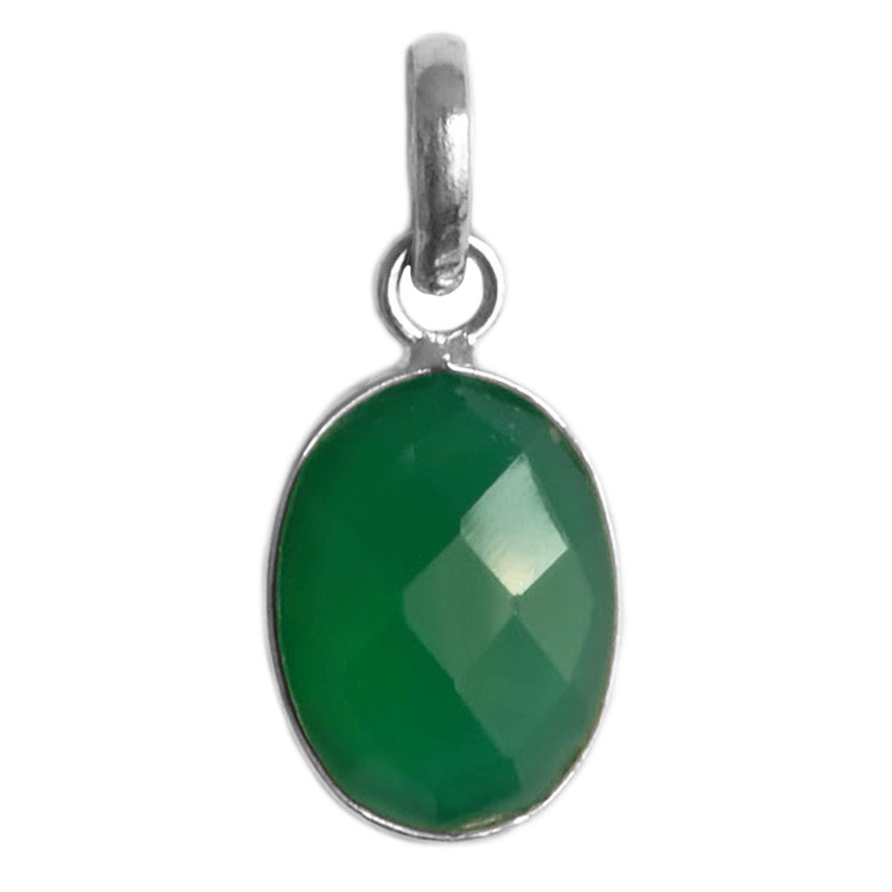 Pendentif onyx vert en argent massif 925