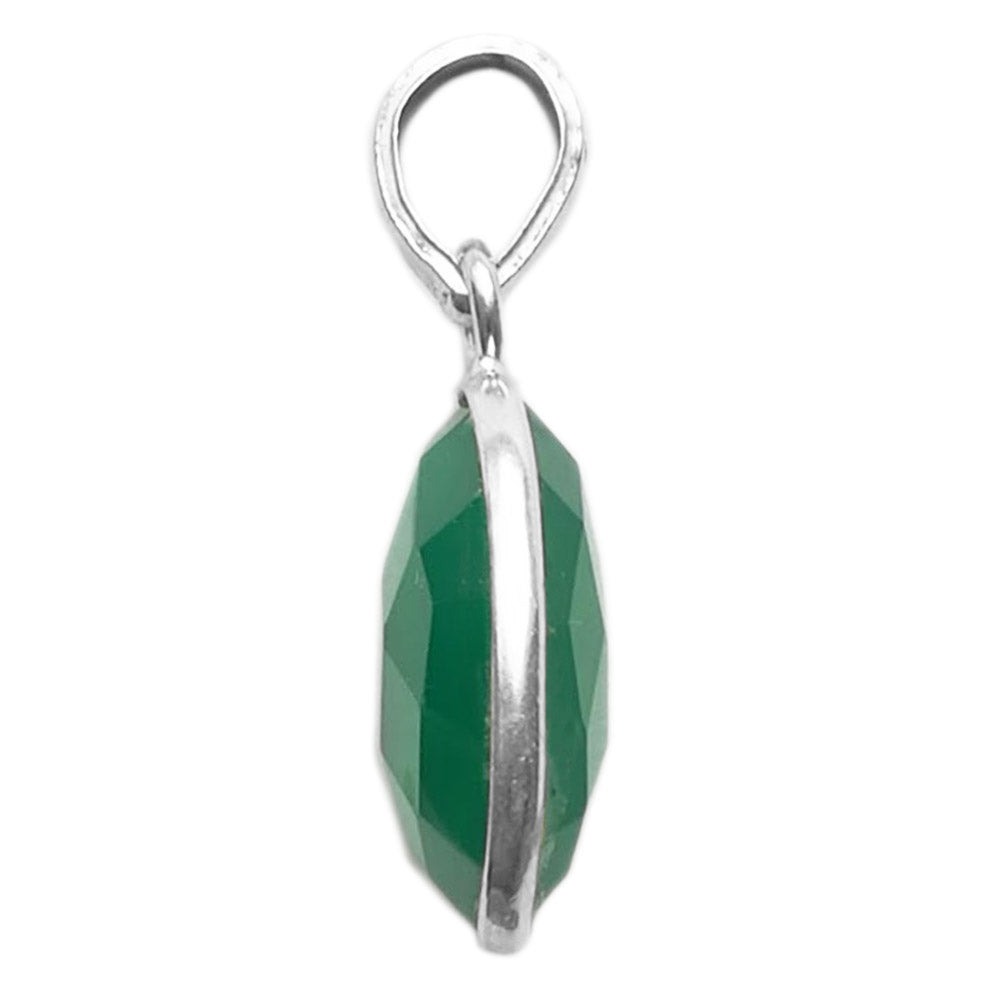 Green onyx pendant in sterling silver 925