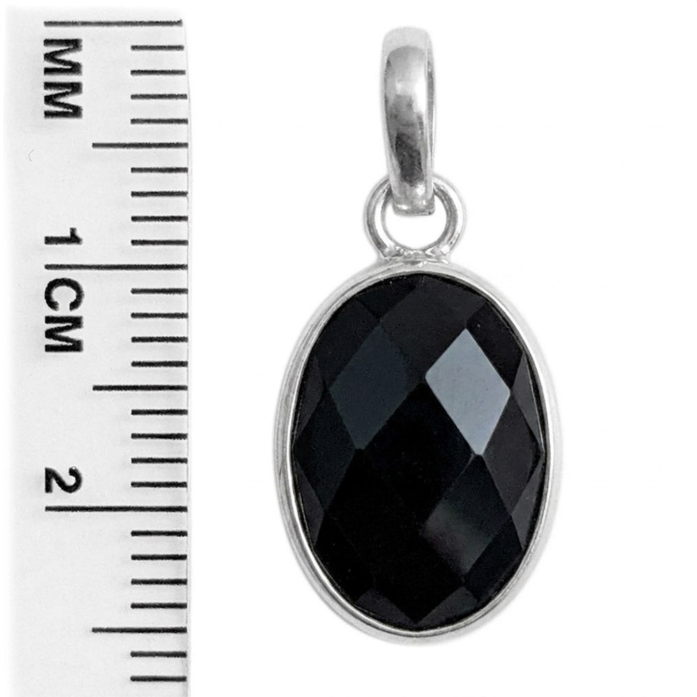Pendentif onyx noir en argent massif 925
