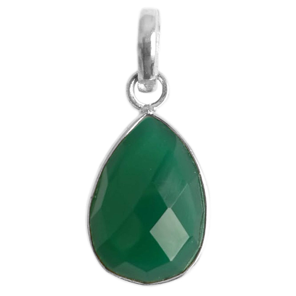 Green onyx sterling silver pendant