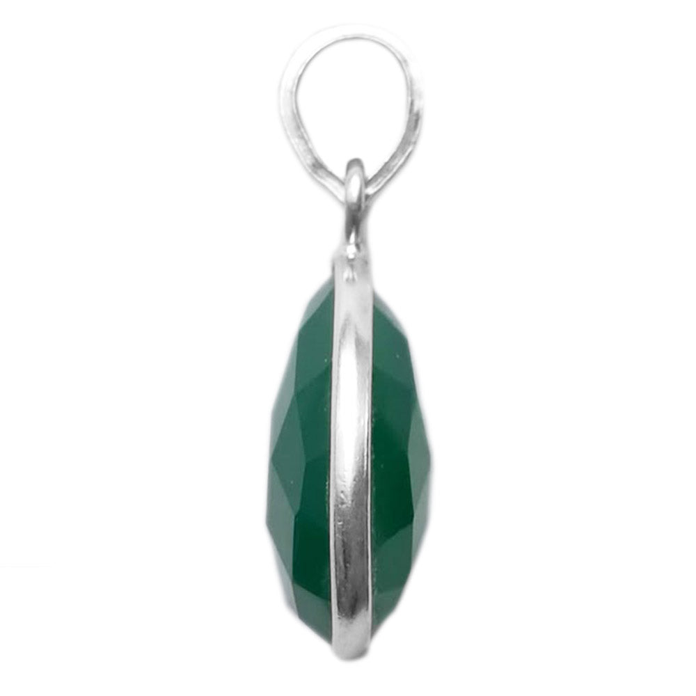 Pendentif onyx vert en argent massif 925