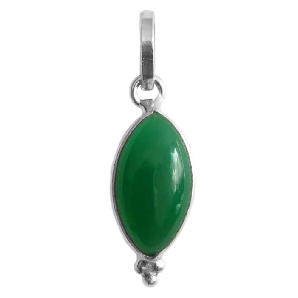 Pendentif onyx vert en argent massif 925