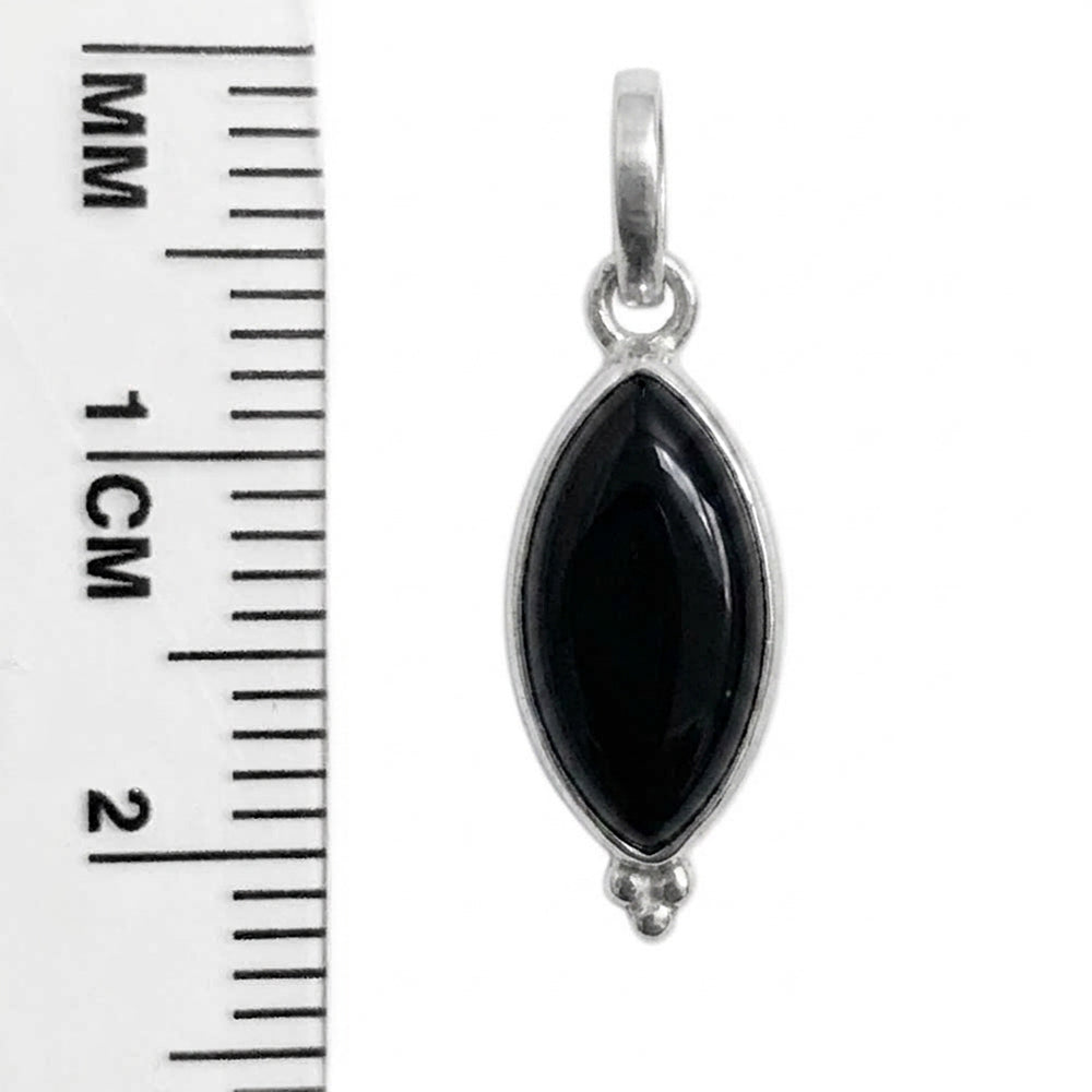 Black onyx sterling silver pendant