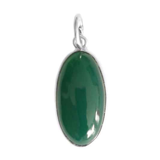 Pendentif onyx vert en argent massif 925