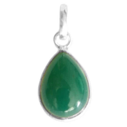 Pendentif onyx vert en argent massif 925