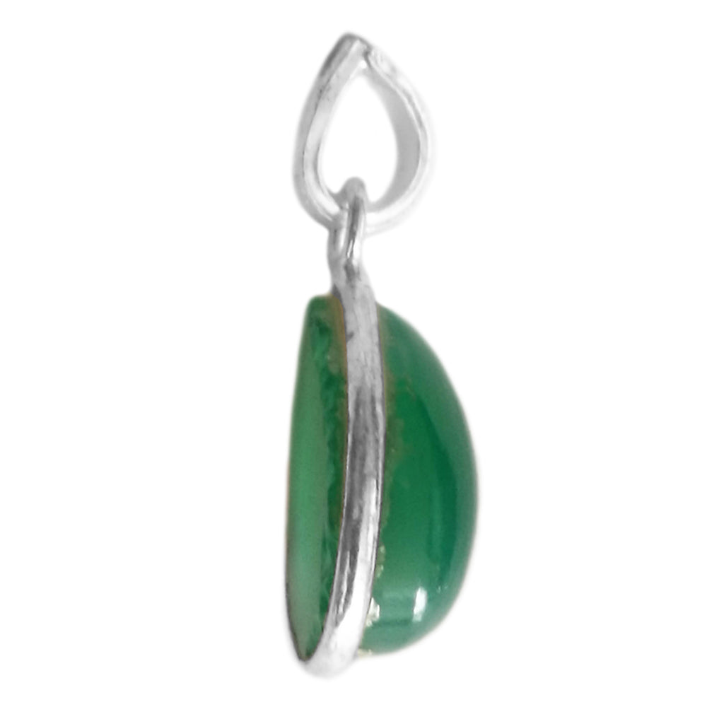 Pendentif onyx vert en argent massif 925