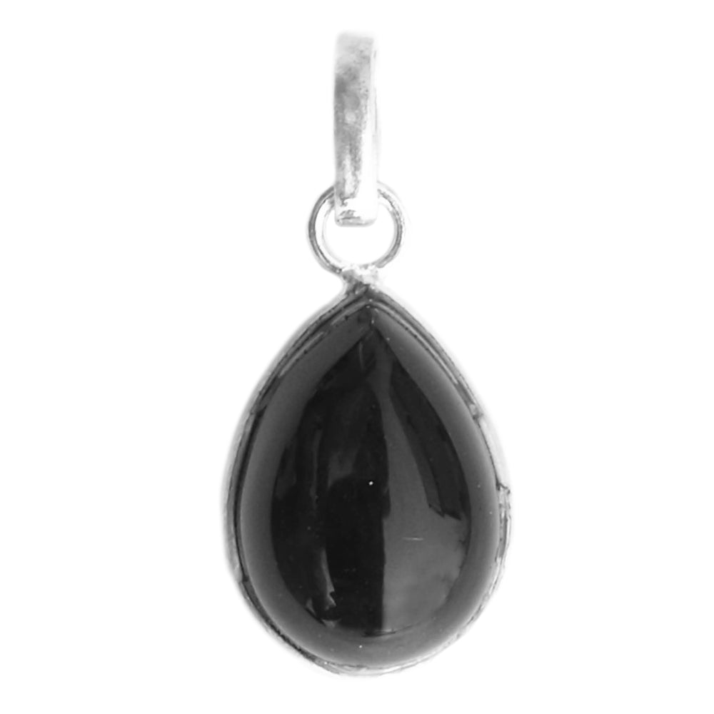 Pendentif onyx noir en argent massif 925