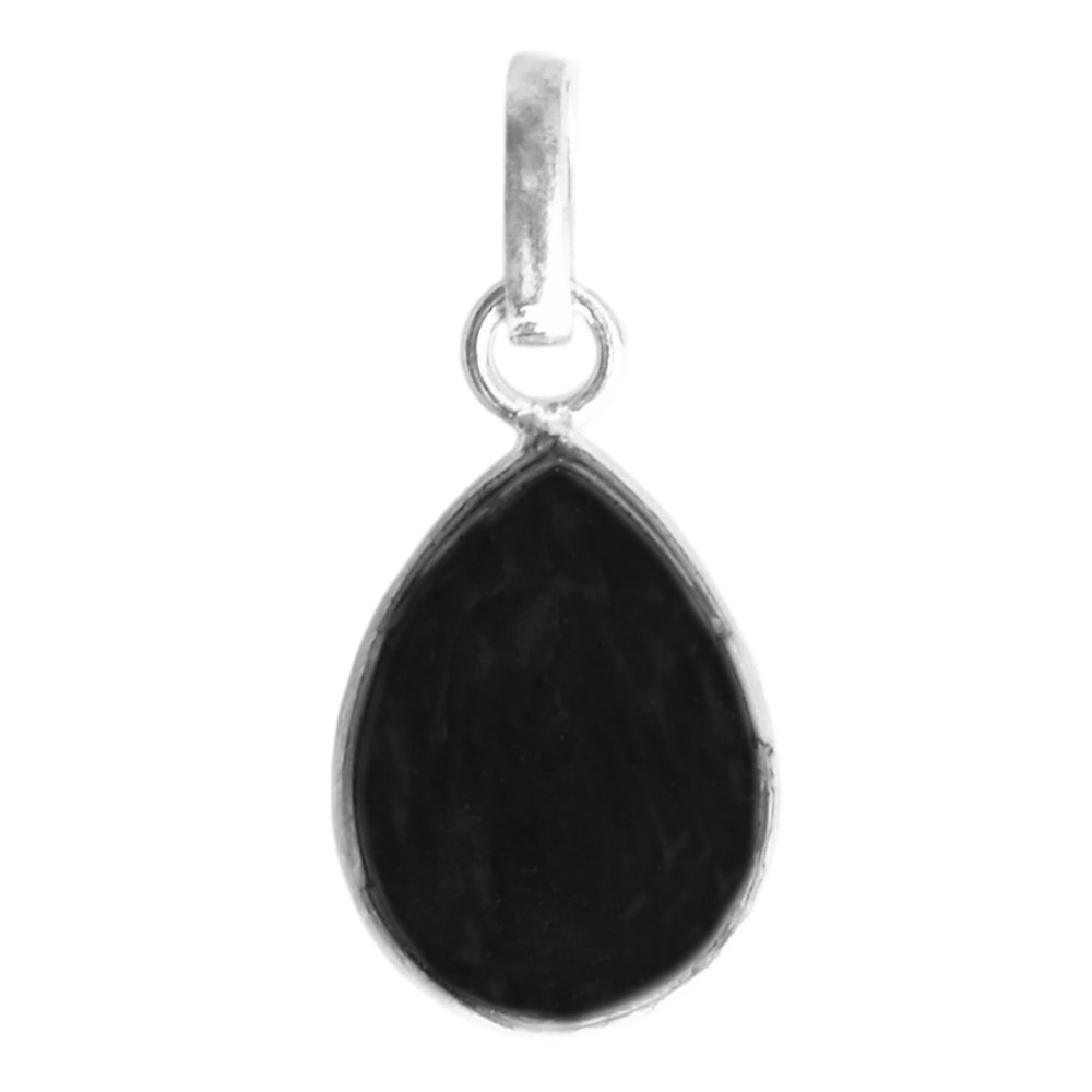 Pendentif onyx noir en argent massif 925