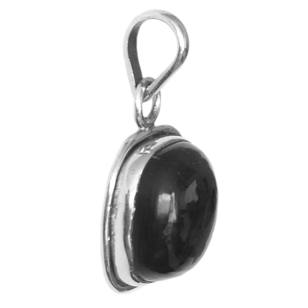 Pendentif onyx noir en argent massif 925