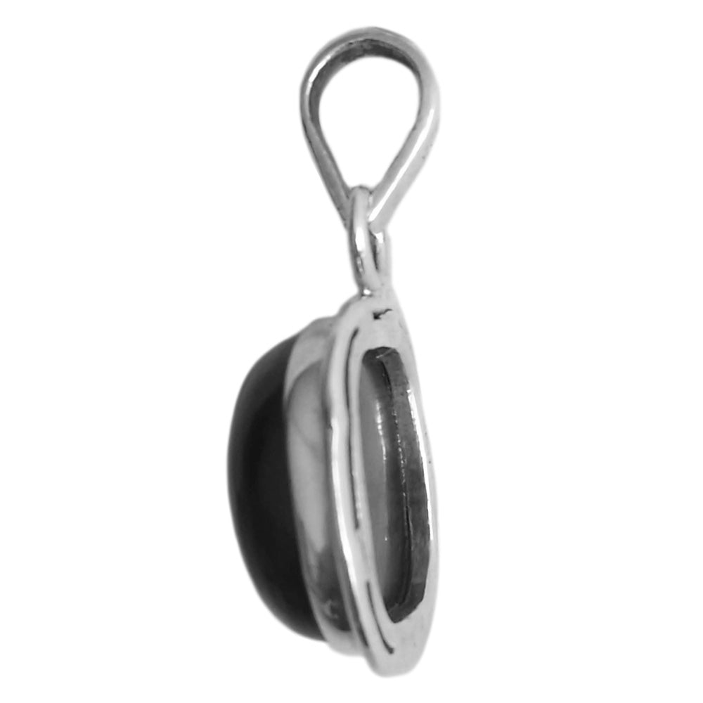 Pendentif onyx noir en argent massif 925