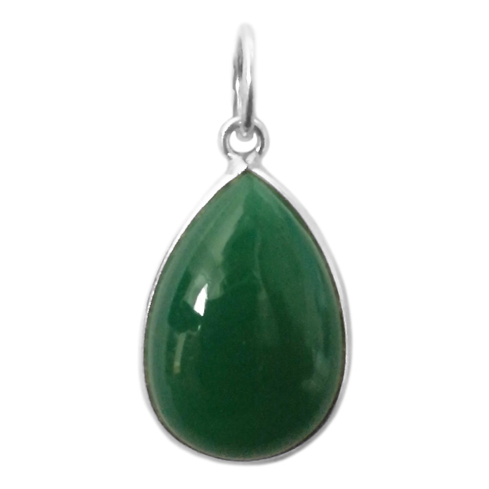 Pendentif onyx vert en argent massif 925