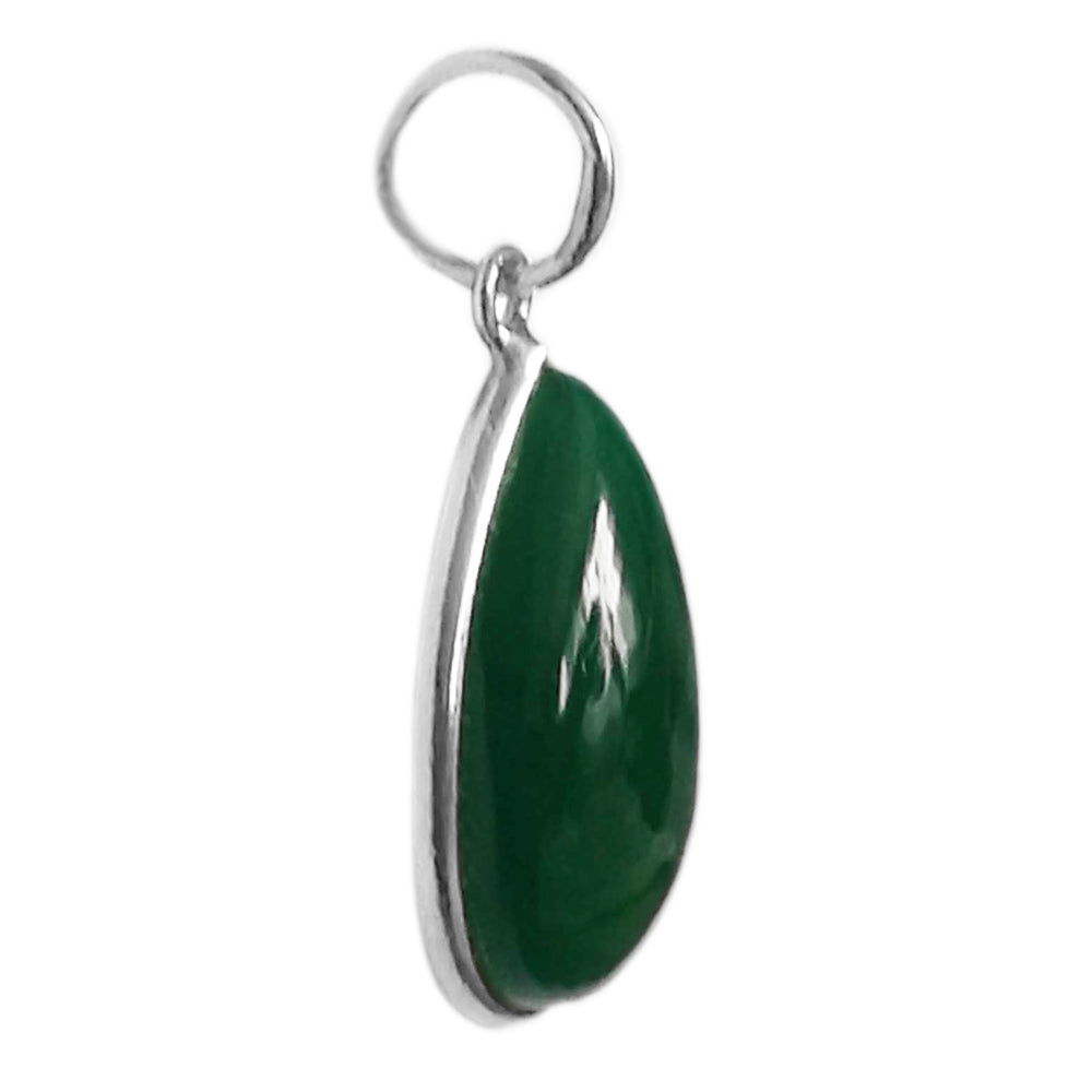 Pendentif onyx vert en argent massif 925