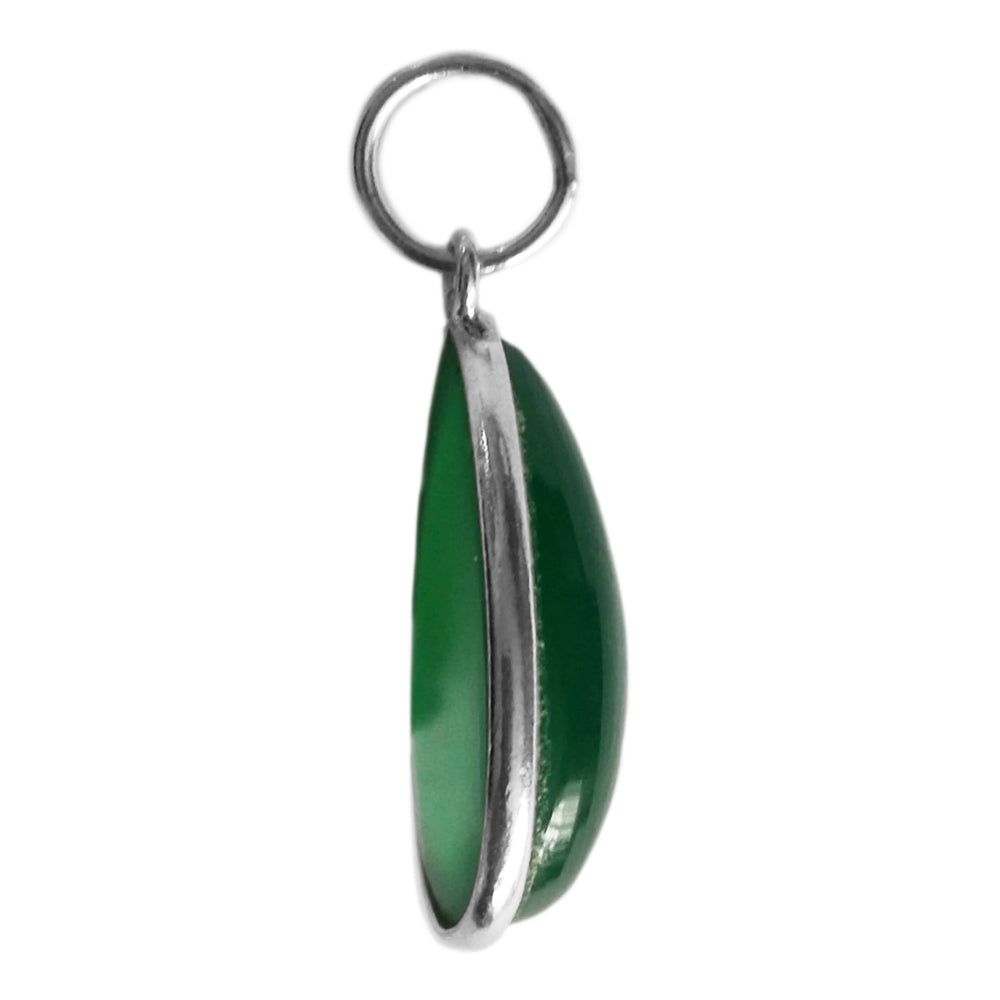 Pendentif onyx vert en argent massif 925