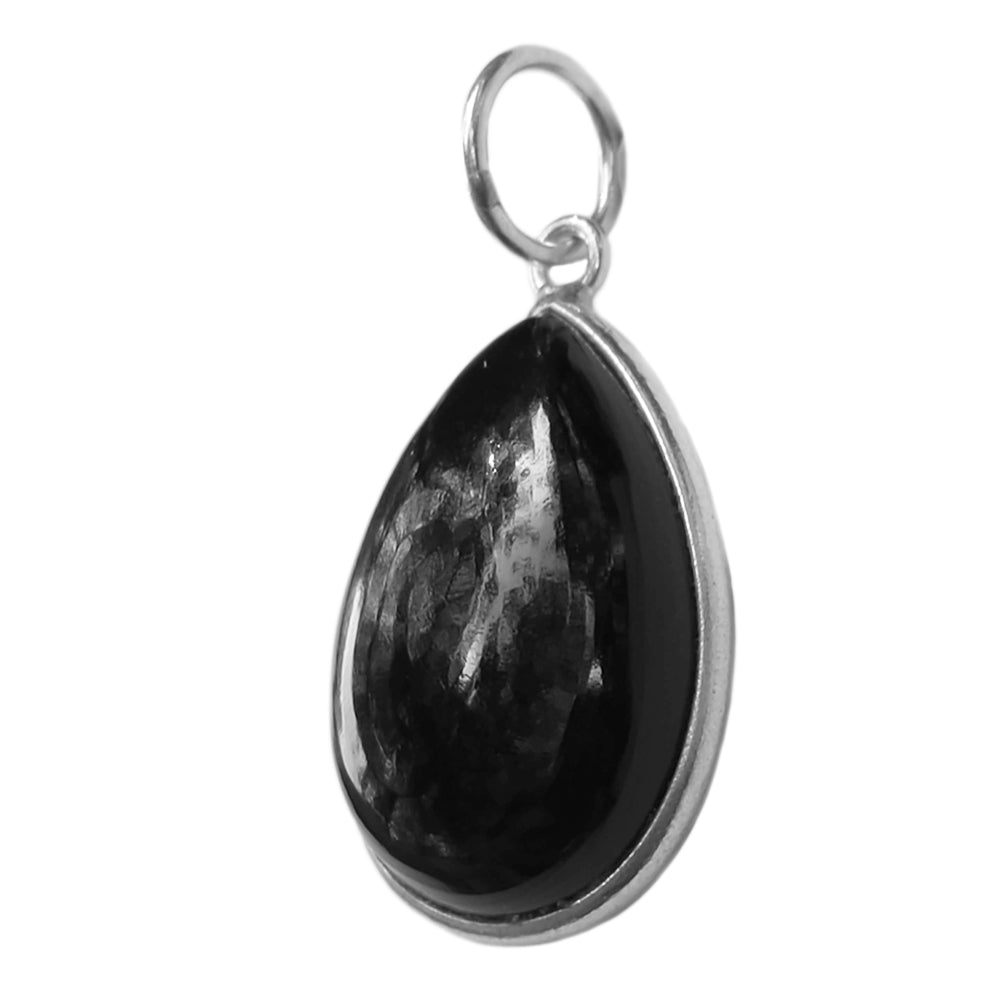 Pendentif onyx noir en argent massif 925