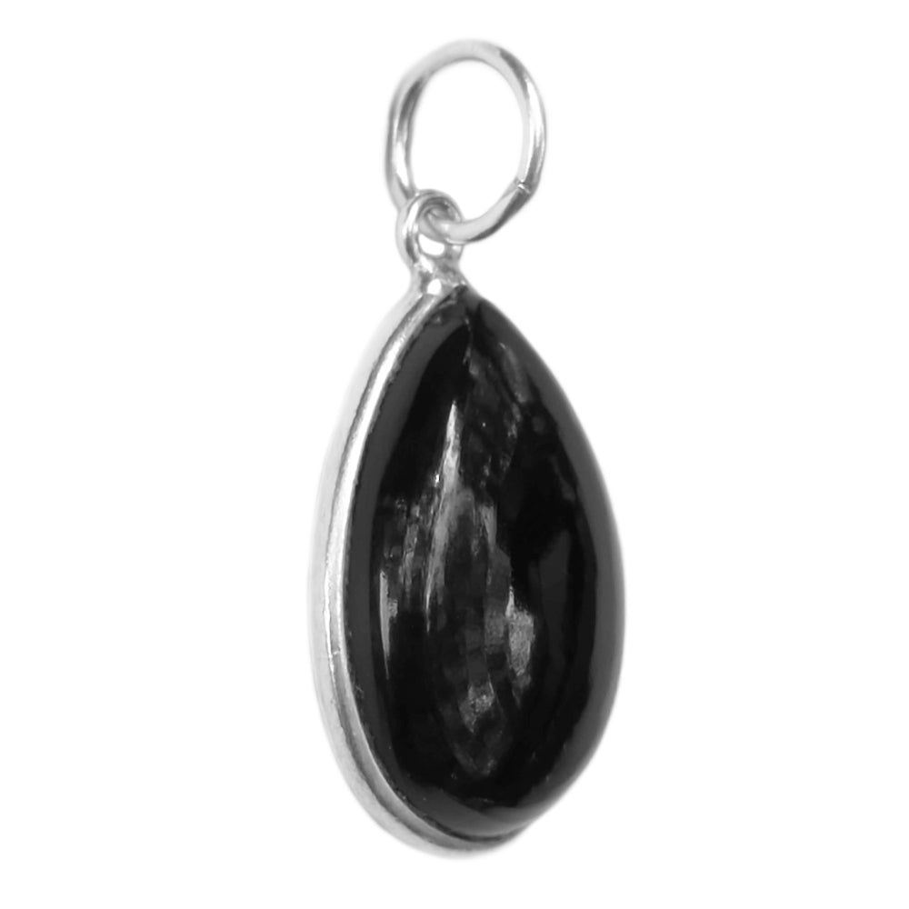 Pendentif onyx noir en argent massif 925