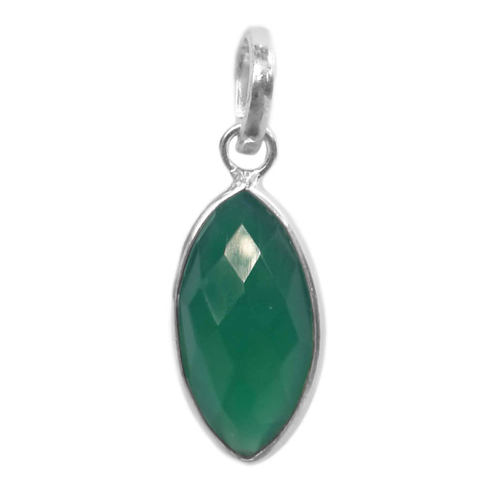 Green onyx sterling silver pendant